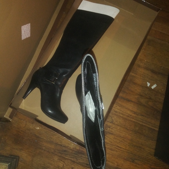 Micheal Shannon Women black leather boots - Picture 1 of 4